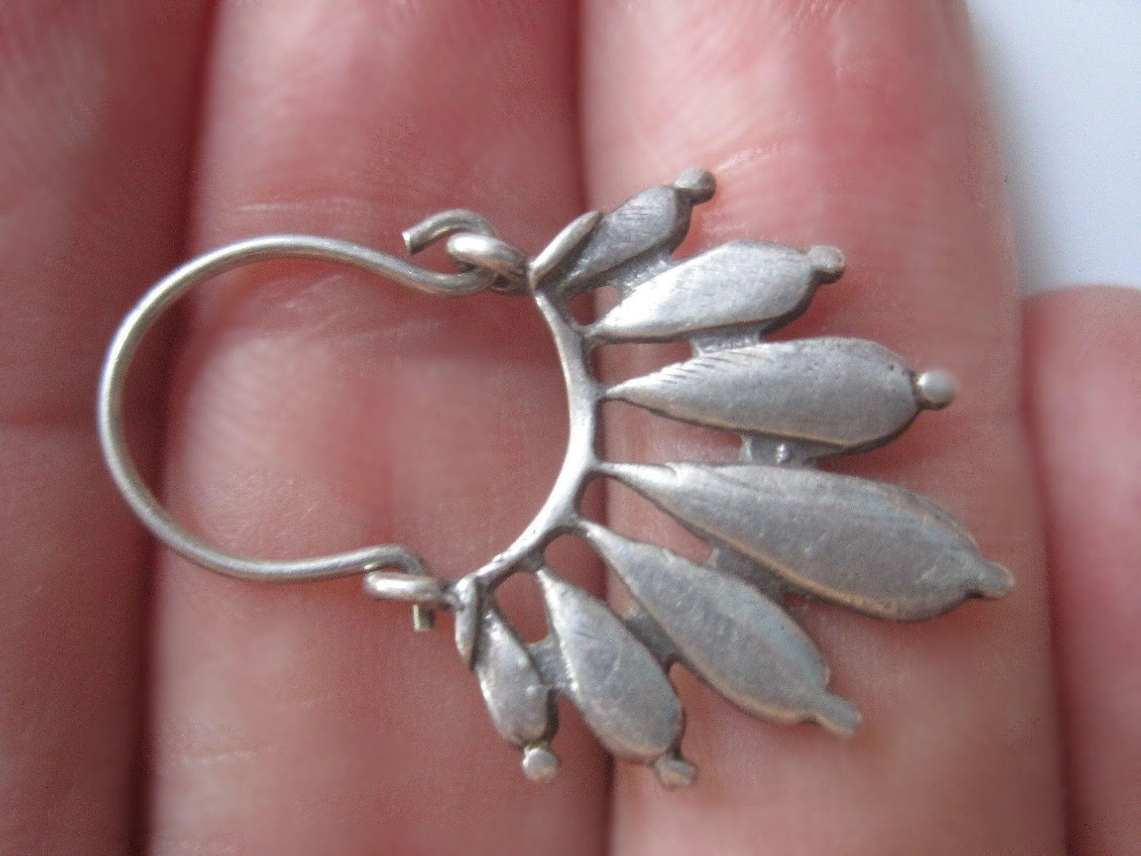 Cute Sterling Silver Small Tribal Hoop Earrings