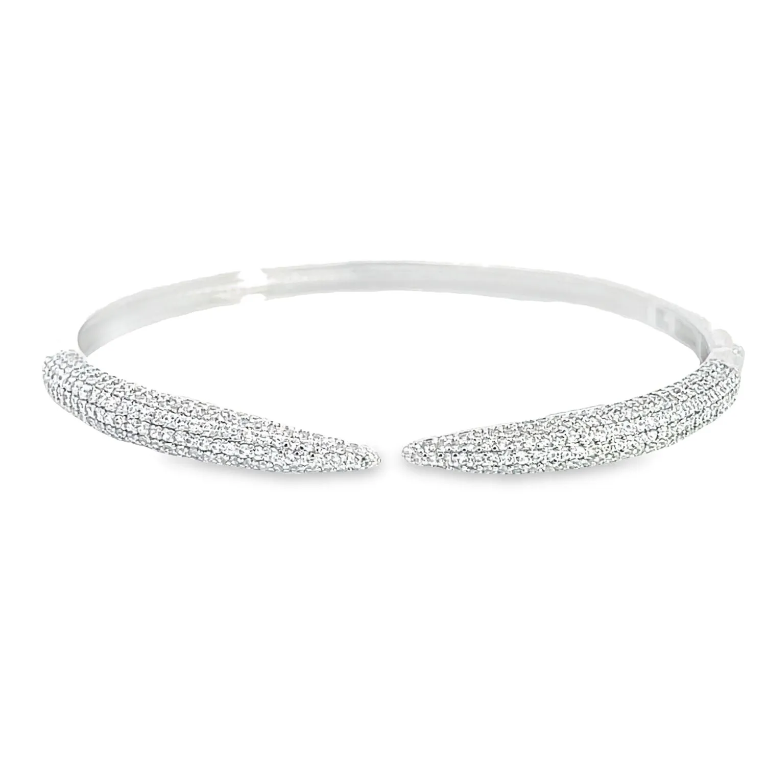 CZ Claw Paved Stone Bangle Bracelet (B89)