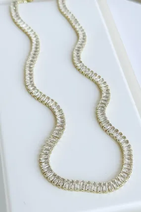 CZ Gold  Tennis Chain Necklace