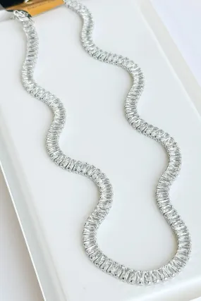 CZ Silver  Tennis Chain Necklace