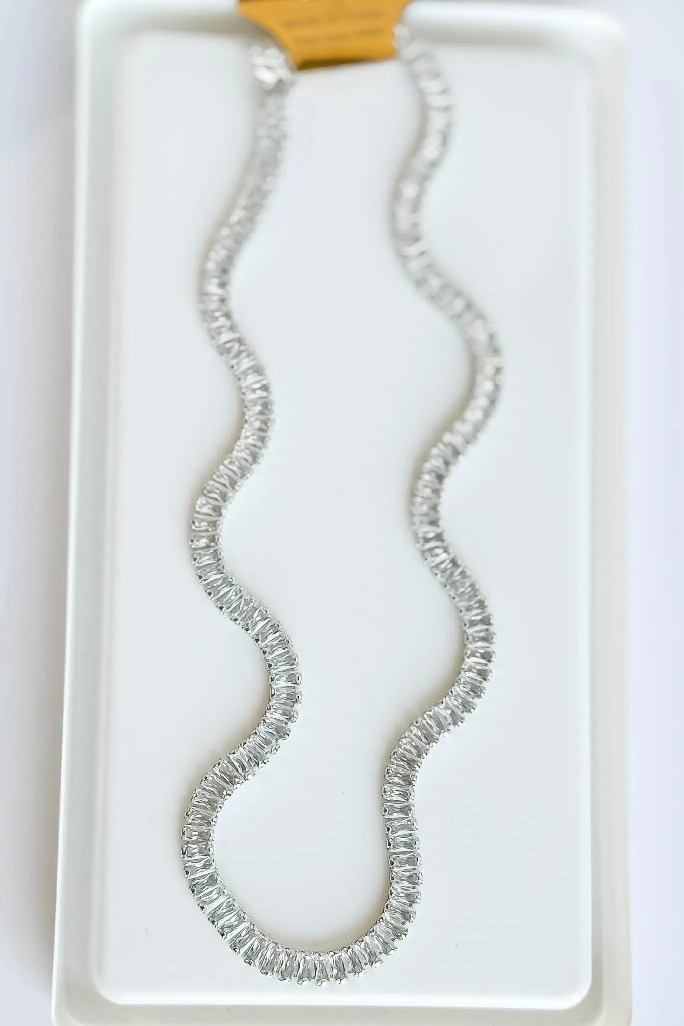 CZ Silver  Tennis Chain Necklace