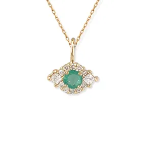 Diamond & Emerald Eye Necklace