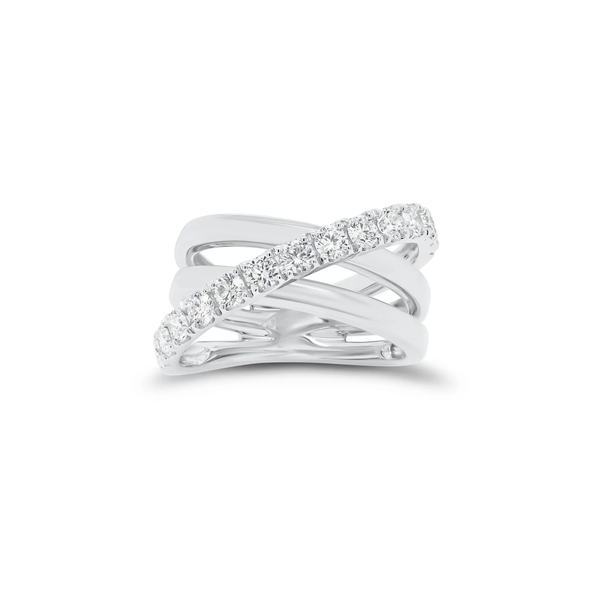 Diamond & Gold Multi-Band Crossover Ring