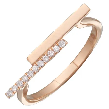 Diamond and Solid Double Bar Ring