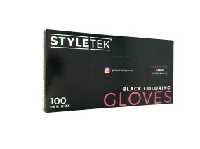 Disposable Gloves Style Tek Vinyl Powder Free Black Gloves Large 100 pk