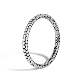 Dot Silver Hinged Bangle