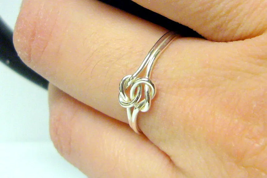 Double love knot ring • Sterling silver ring