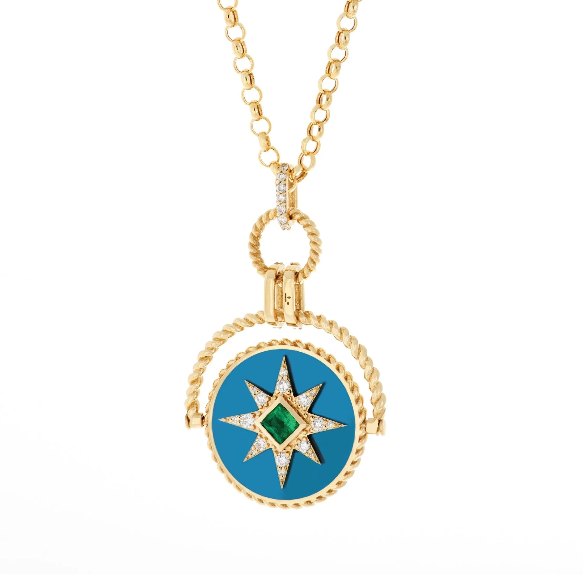 Double-Sided Hand of Fatima Star Necklace