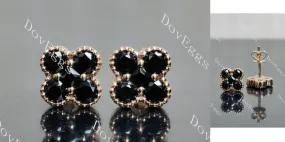 Doveggs round four leaf clover colored gem push back earrings