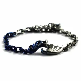 Dragon claw blue gradual silver bracelet