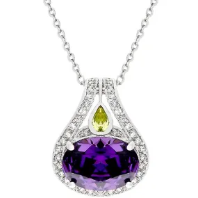 Dumia Majestic Amethyst CZ Pendant | 9ct