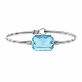 Dylan Bangle Bracelet, Aquamarine Silver