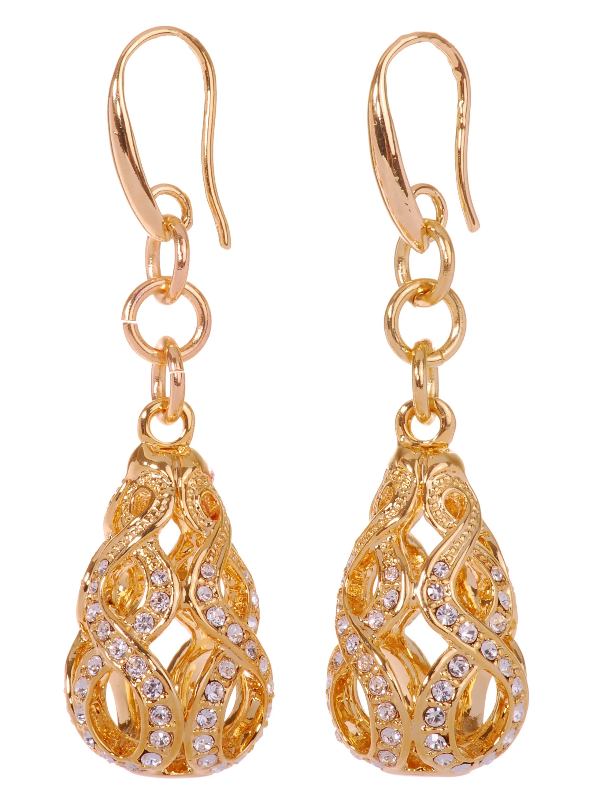 E7145 18k Gold Swarovski Elements Circle Earring