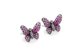 Earrings Butterfly Sapphire & Diamonds in 18kt Gold