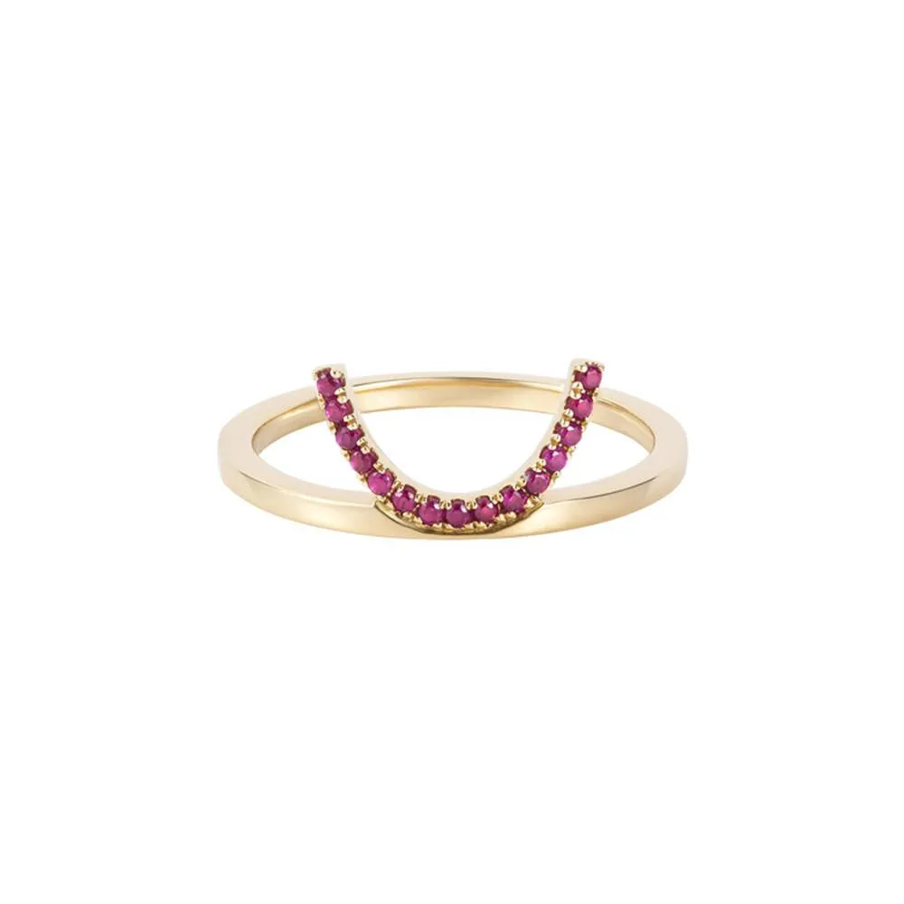 ELEMENTS Ruby Crescent Ring