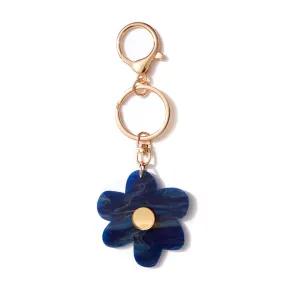 EMELDO FLOWER KEY RING | Navy Blue   Gold