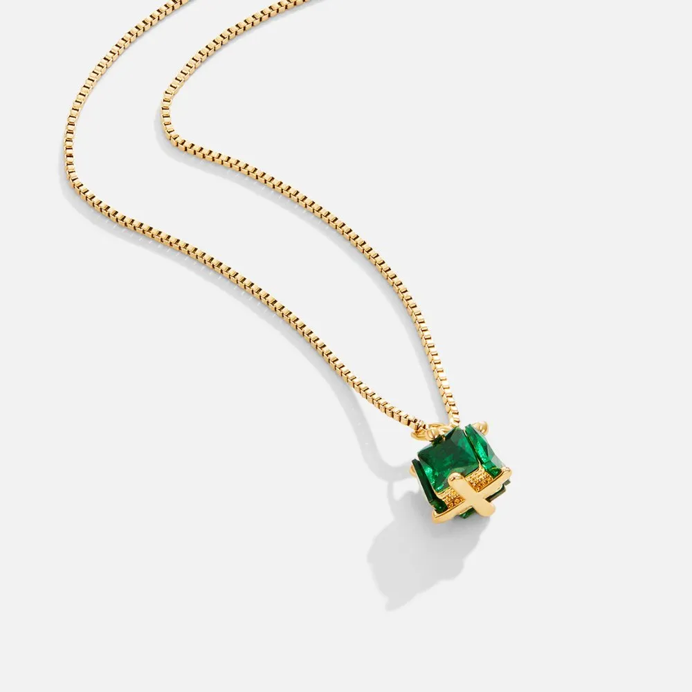 Emerald Cube Necklace