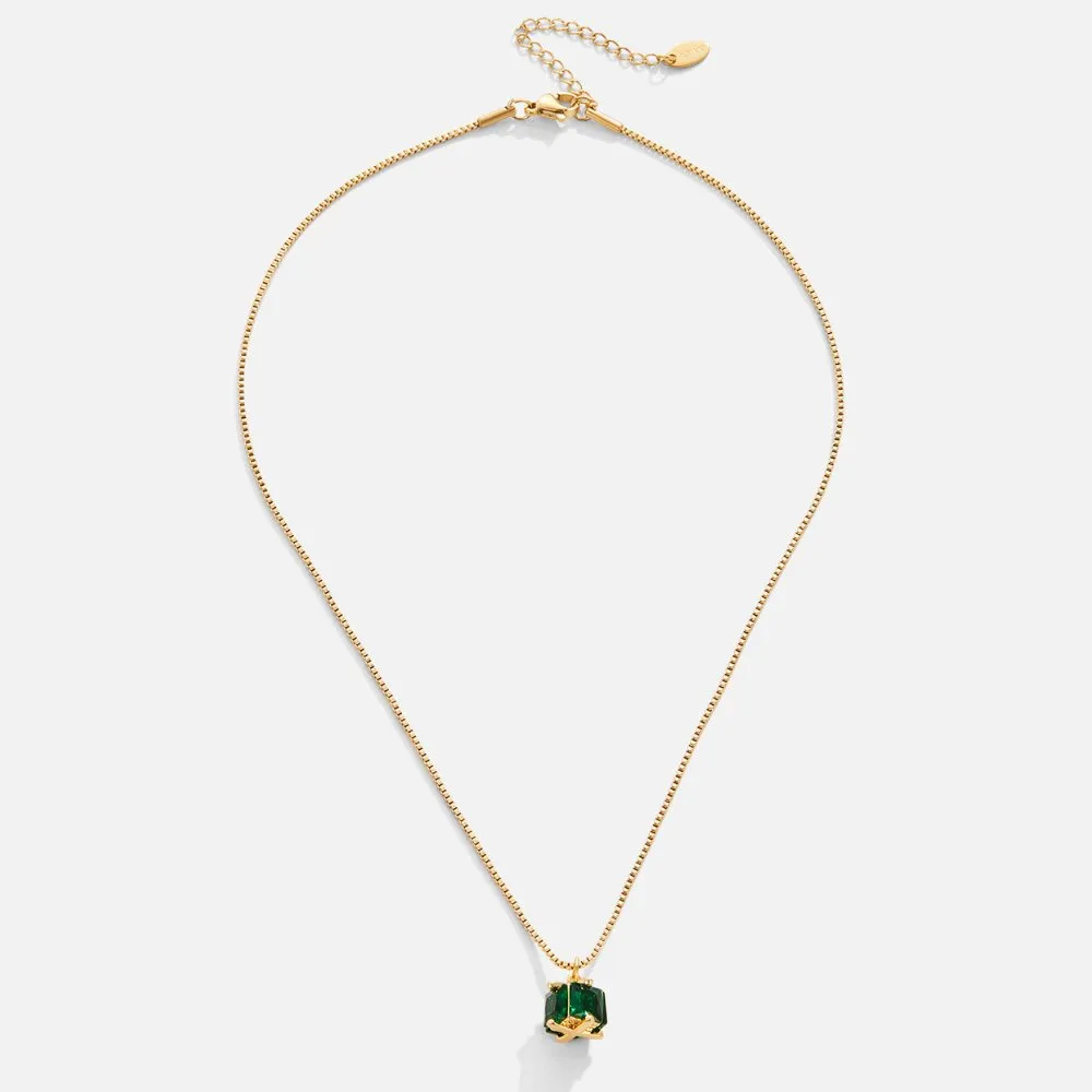 Emerald Cube Necklace