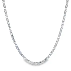 Emerald Cut Bezel Set Diamond Tennis Necklace