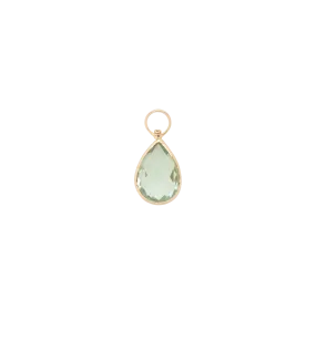 Enchanting Tear Green Amethyst Charm 14K