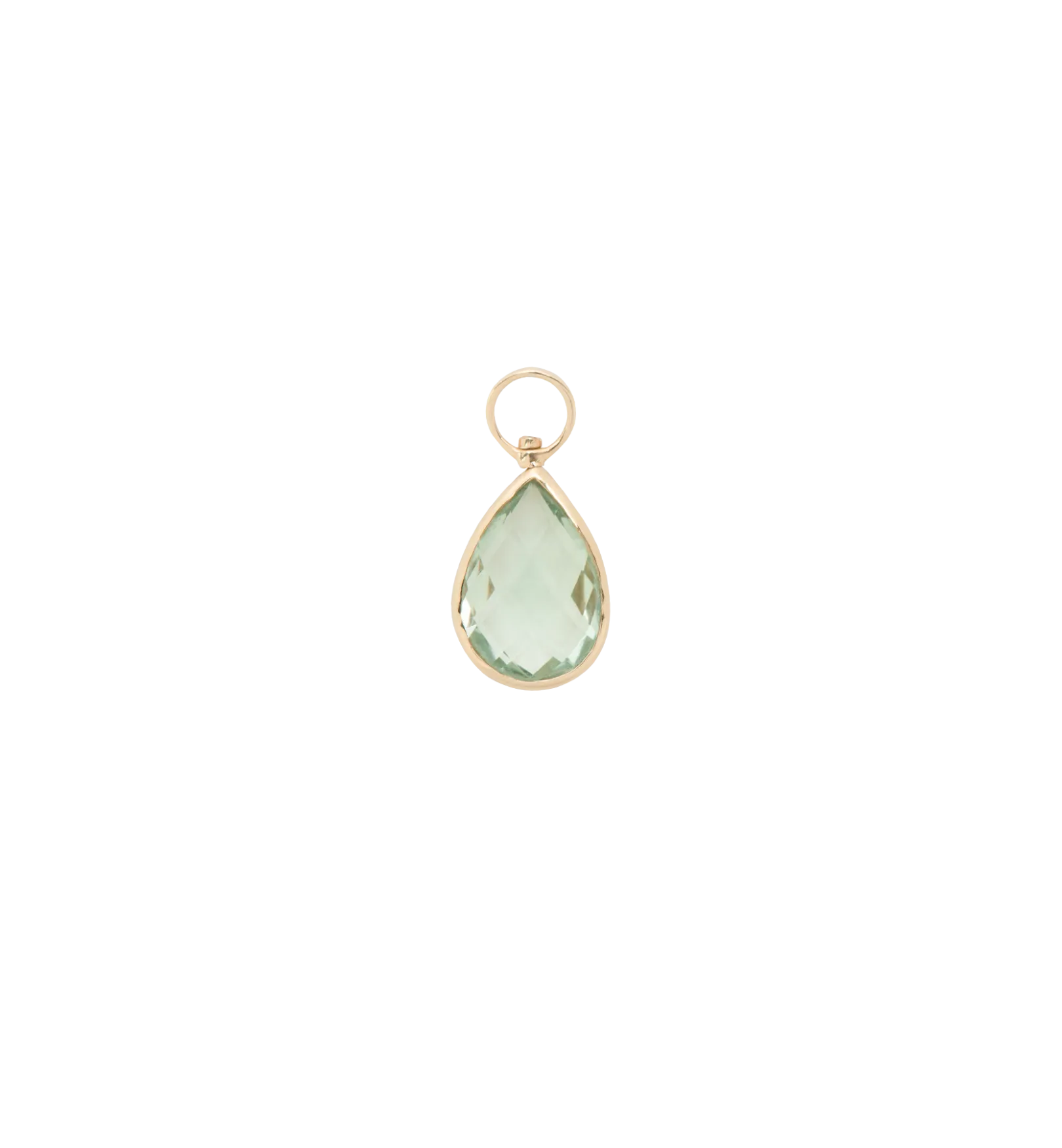 Enchanting Tear Green Amethyst Charm 14K