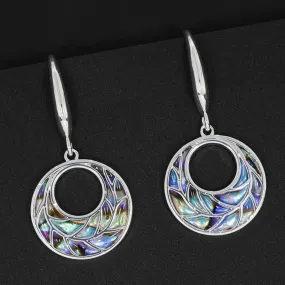 Equilibrium 1.9cm Silver Plated Paua Shell Elegance Drop Earrings