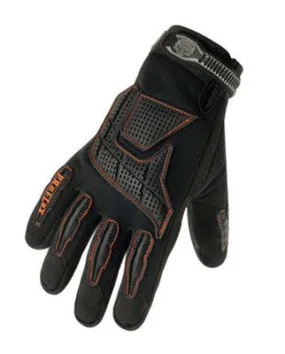 Ergodyne 2X Black ProFlex 9015F Full Finger Pigskin Anti-Vibration Gloves With Woven Elastic Cuff, Polymer Palm Pad, Pigskin Leather Palm And Fingers And Low Profile Closure