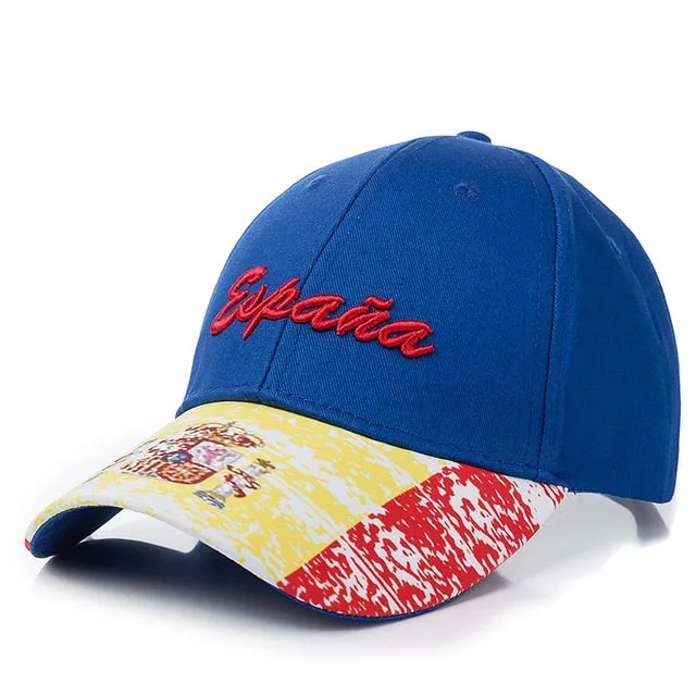 España Spanish Letter Embroidery Baseball Adjustable Snapback Cap