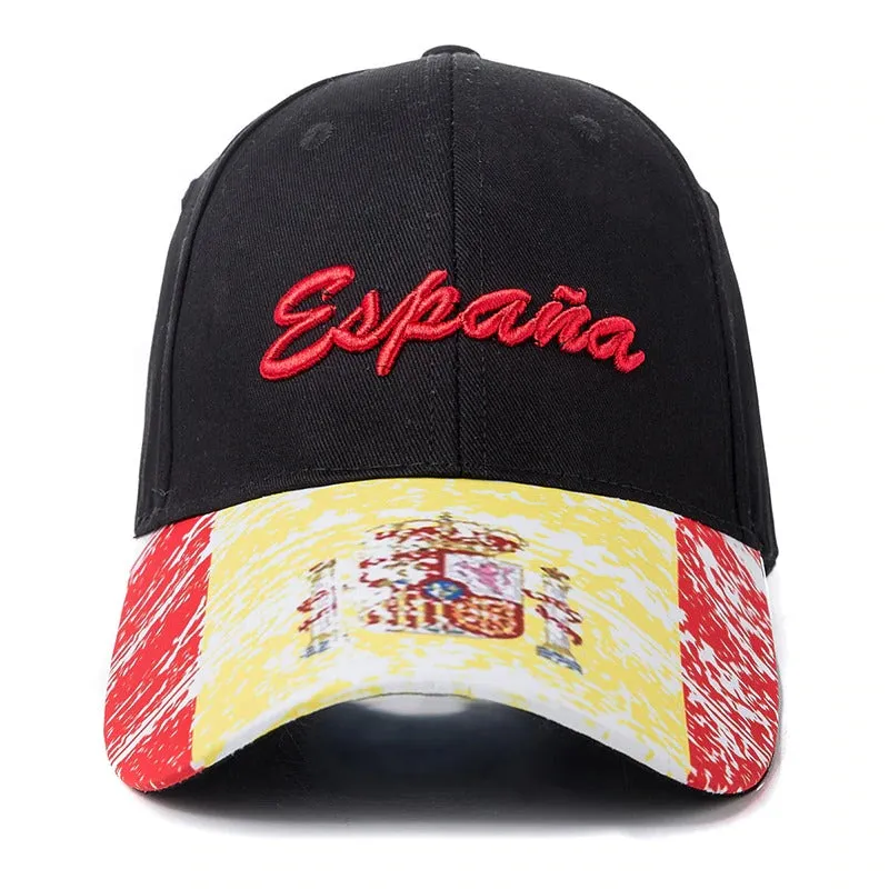 España Spanish Letter Embroidery Baseball Adjustable Snapback Cap