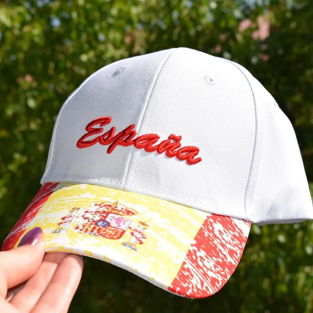 España Spanish Letter Embroidery Baseball Adjustable Snapback Cap