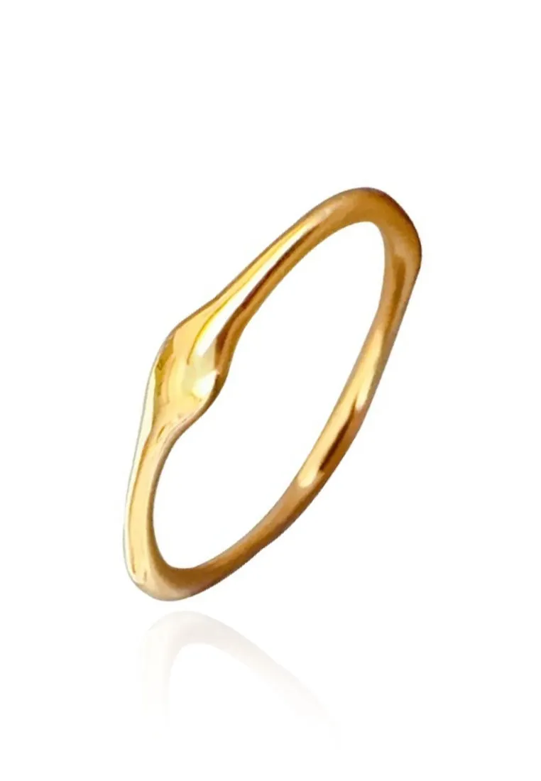 Eyda Minimalist Studded Band Ring