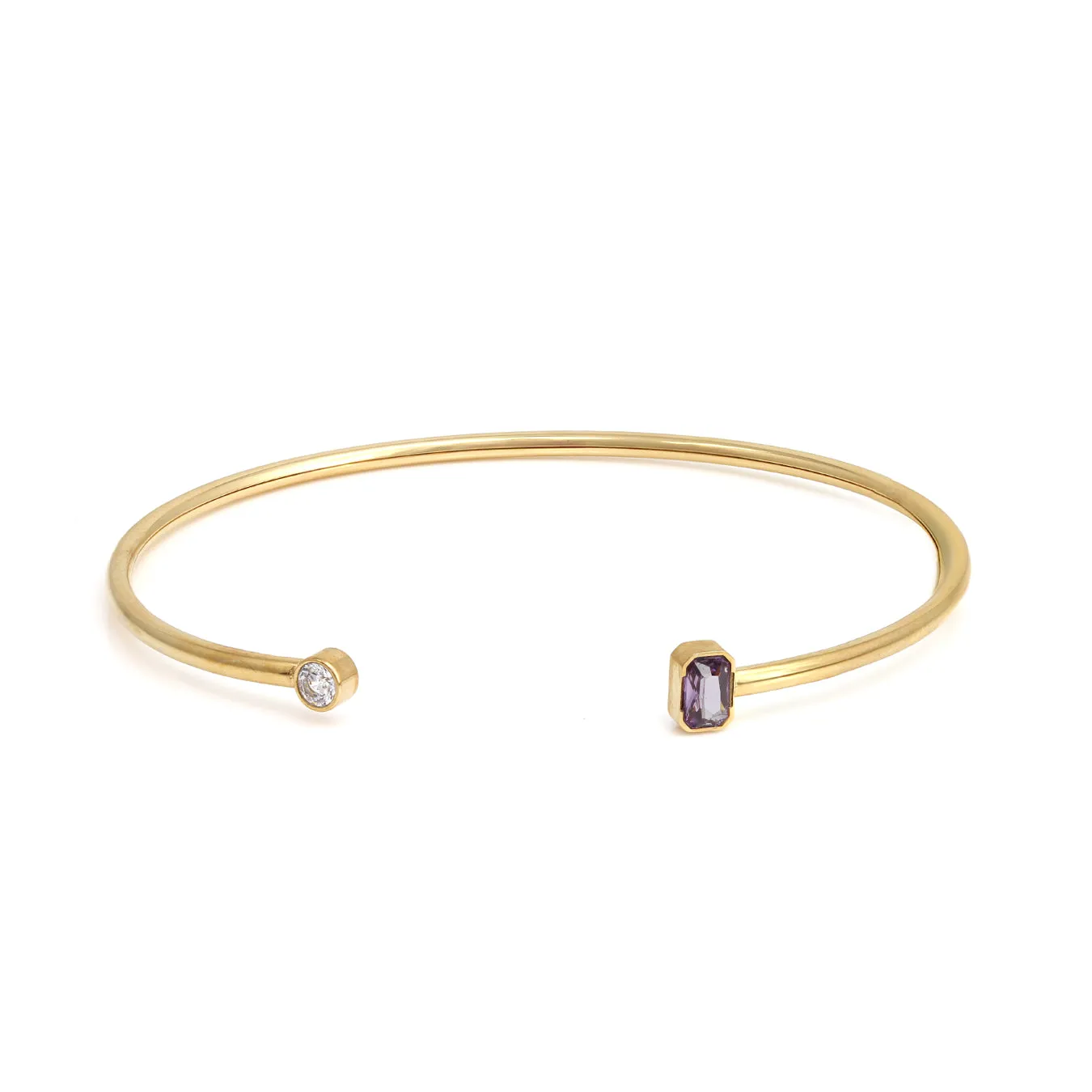 February Amethyst Birthstone Gift Set - Yellow Gold