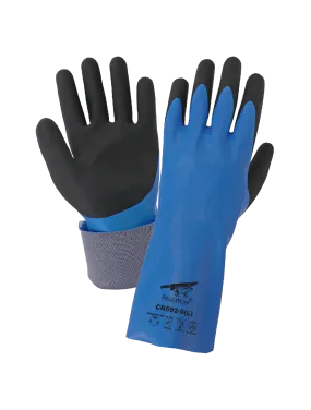 FrogWear Double Dippled Nitrile Supported Chemical Gloves A5 15 Gauge Gloves - 12 Pairs