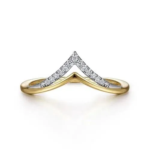 Gabriel & Co Diamond-Top Chevron Ring