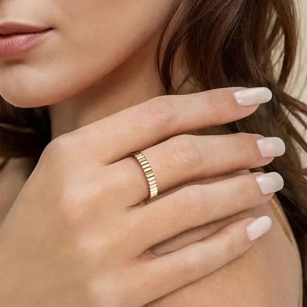 Gabriel & Co. Gold Fluted Stackable Ring