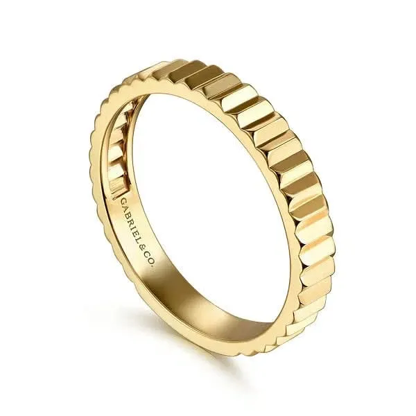 Gabriel & Co. Gold Fluted Stackable Ring