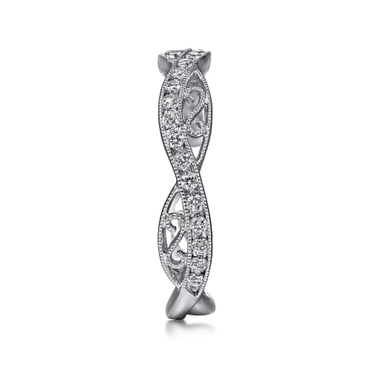 Gabriel & Co. Stackable Twisted Filigree Diamond Fashion Band