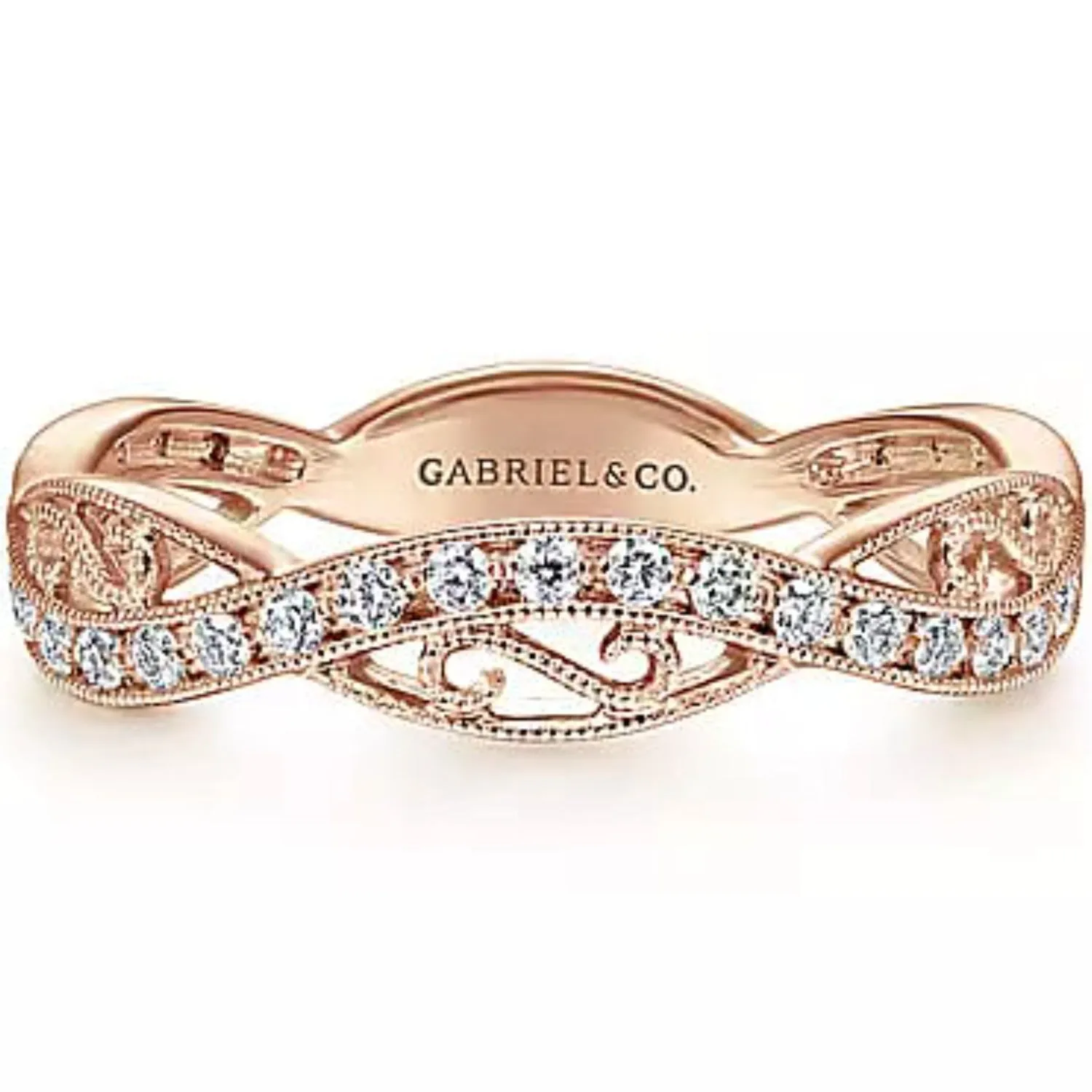 Gabriel & Co. Stackable Twisted Filigree Diamond Fashion Band