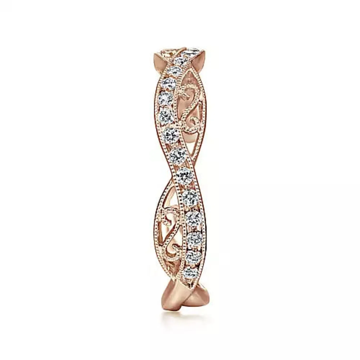 Gabriel & Co. Stackable Twisted Filigree Diamond Fashion Band