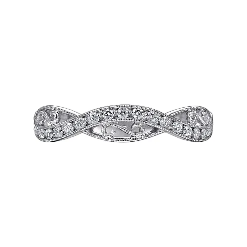 Gabriel & Co. Stackable Twisted Filigree Diamond Fashion Band