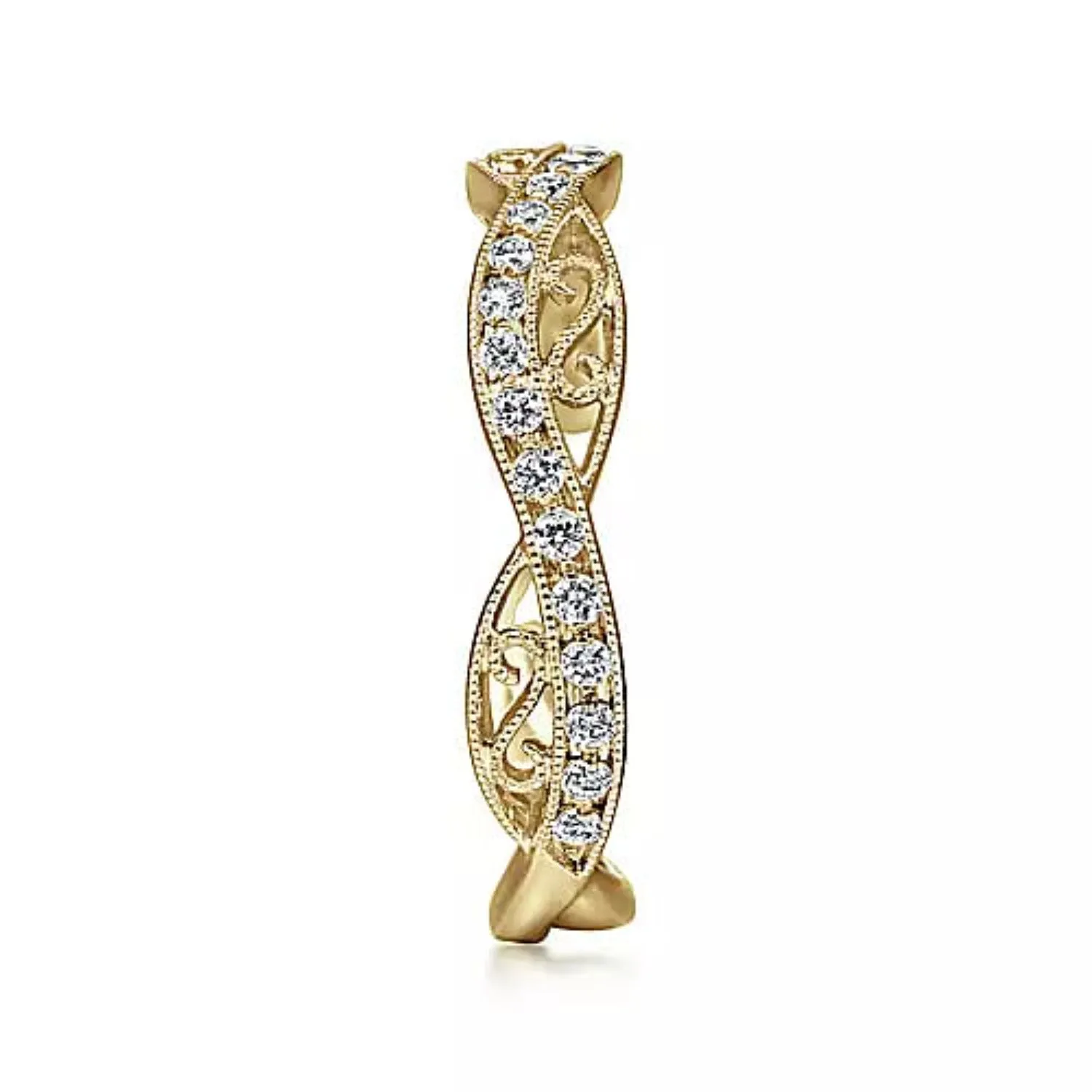 Gabriel & Co. Stackable Twisted Filigree Diamond Fashion Band