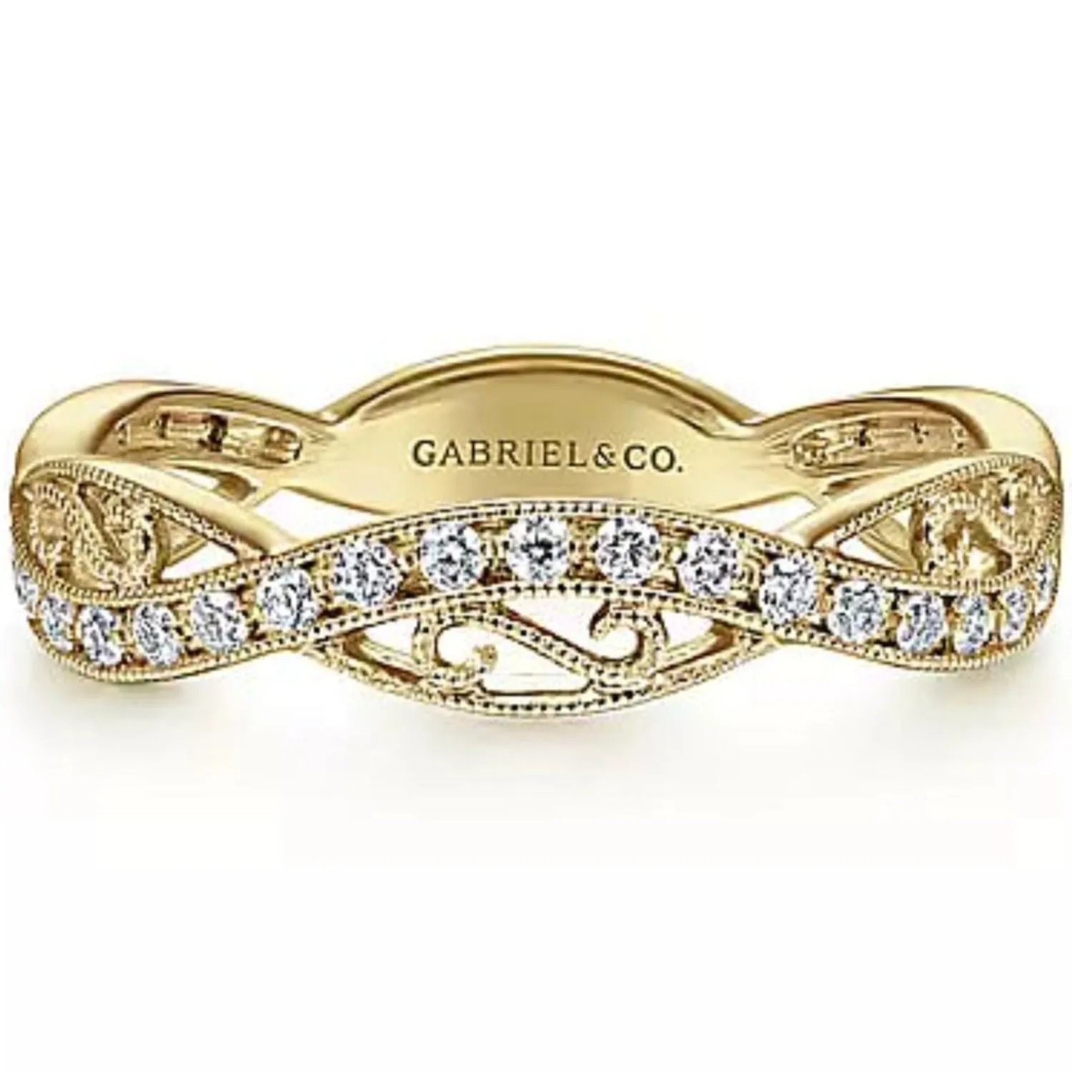 Gabriel & Co. Stackable Twisted Filigree Diamond Fashion Band