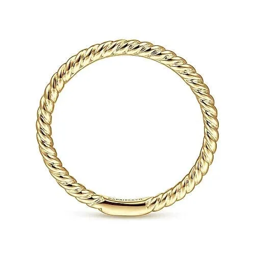 Gabriel & Co. Yellow Gold Twisted Rope Stackable Ring