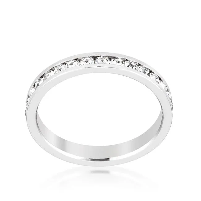 Gail Clear Round Eternity Stackable Wedding Ring | 1ct