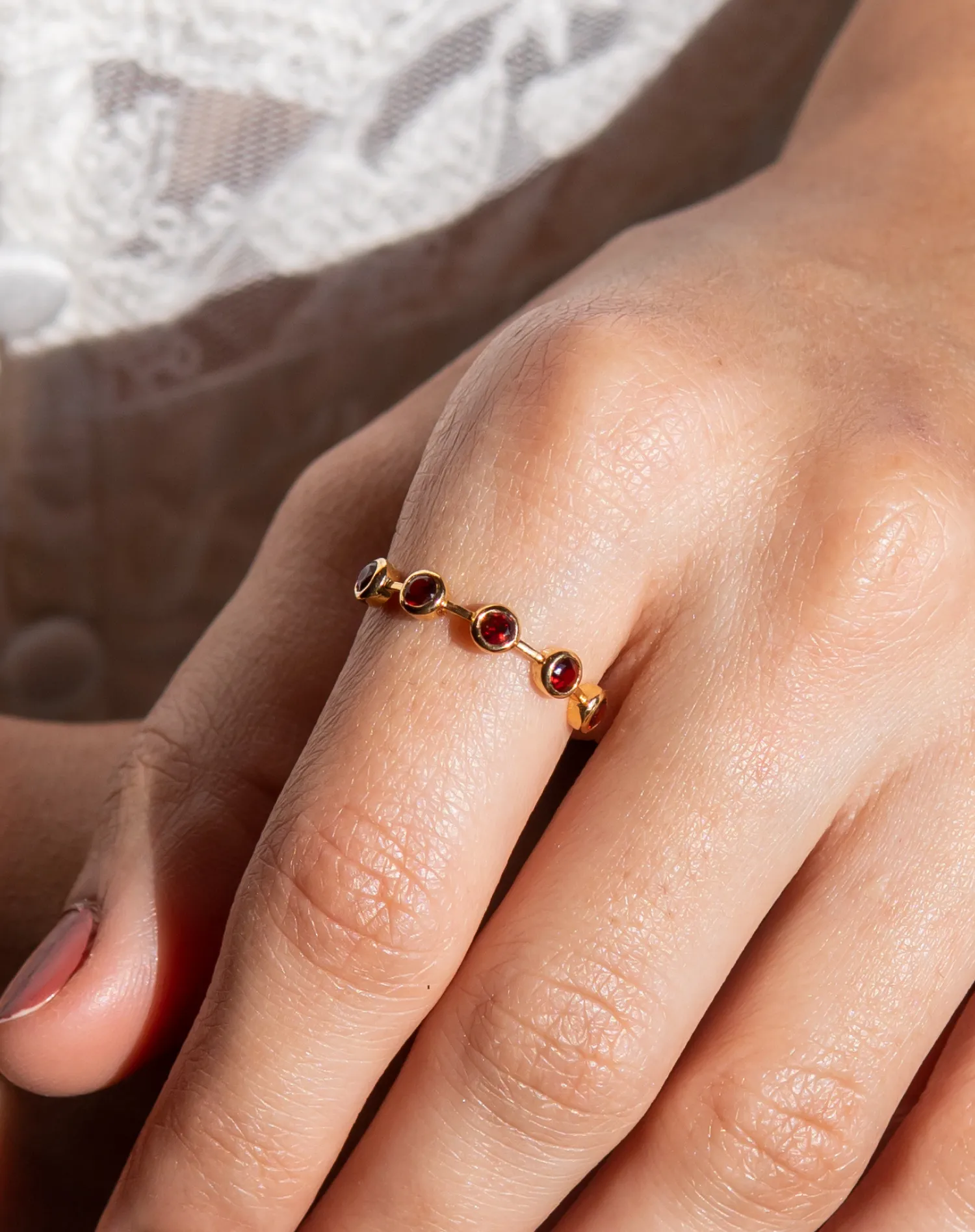 Garnet Birthstone Ring, Capricorn