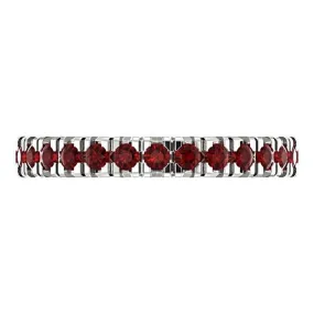 Garnet Gemstone Eternity Ring 14K White Gold