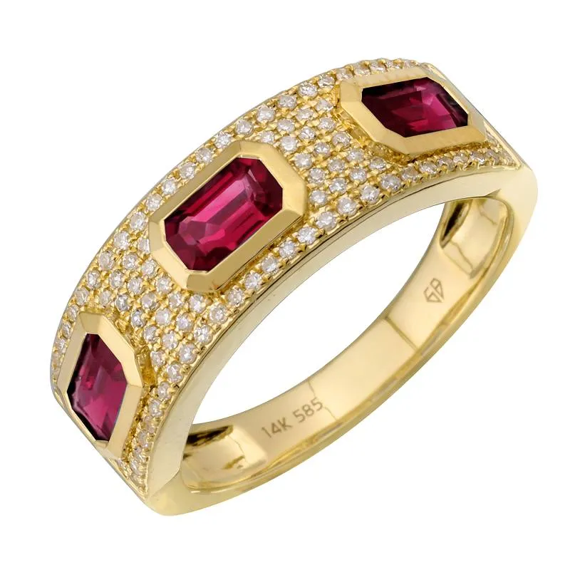 Gemstone Diamond Gold Ring