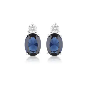 Georgini Aurora Sterling Silver Australis Sapphire Earrings