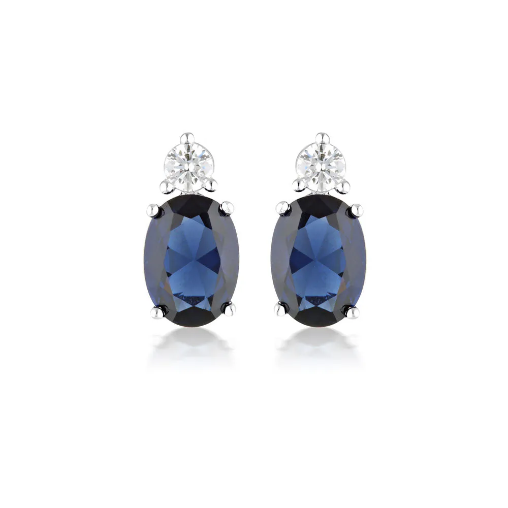 Georgini Aurora Sterling Silver Australis Sapphire Earrings