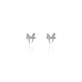 Georgini Sweetheart Bow Earrings - Silver